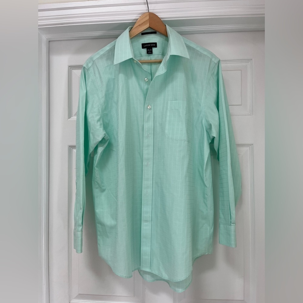 Lands End Men’s Long Sleeve Button Down Dress Shirt 16.5 34